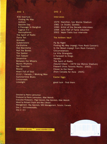 Rush : R30 - 30th Anniversary World Tour (2xDVD-V + 2xCD, Album + RE)