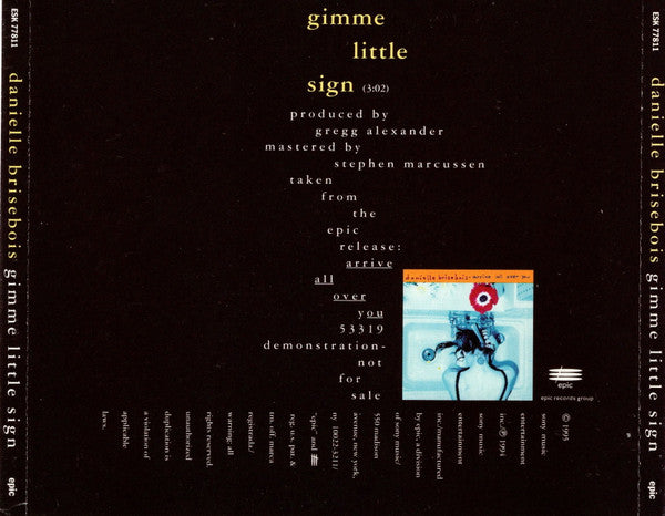 Danielle Brisebois : Gimme Little Sign (CD, Single, Promo)