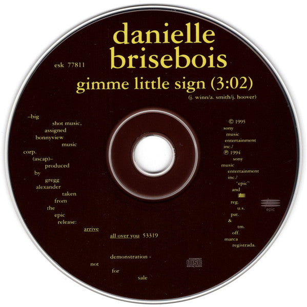 Danielle Brisebois : Gimme Little Sign (CD, Single, Promo)