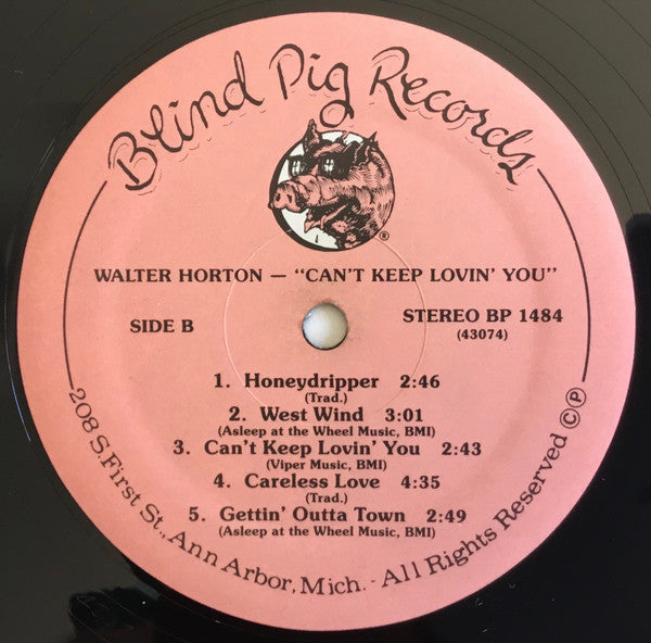 Walter Horton : Can't Keep Lovin' You (LP, Album)