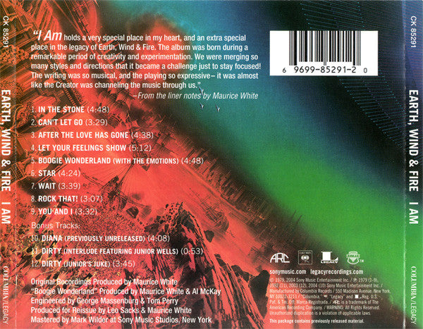 Earth, Wind & Fire : I Am (CD, Album, RM, Exp)