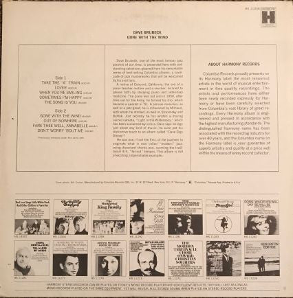 Dave Brubeck : Gone With The Wind (LP, Comp)