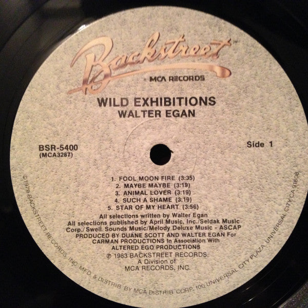 Walter Egan : Wild Exhibitions (LP, Album)