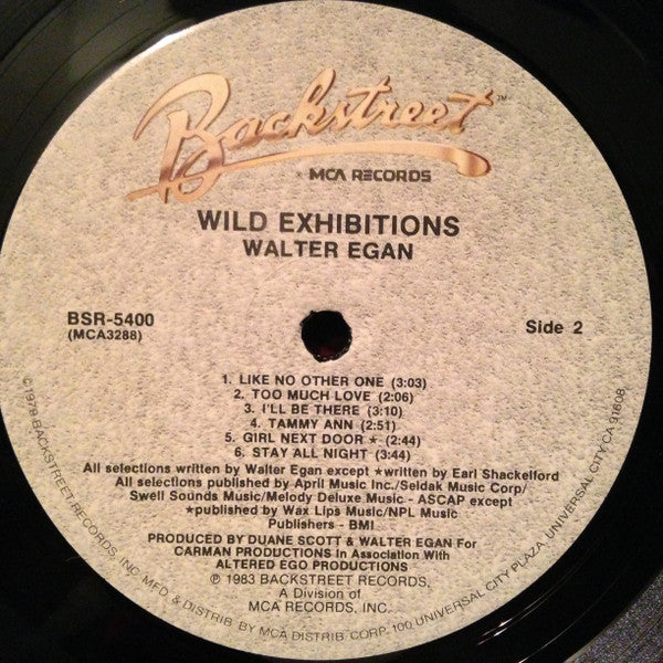 Walter Egan : Wild Exhibitions (LP, Album)