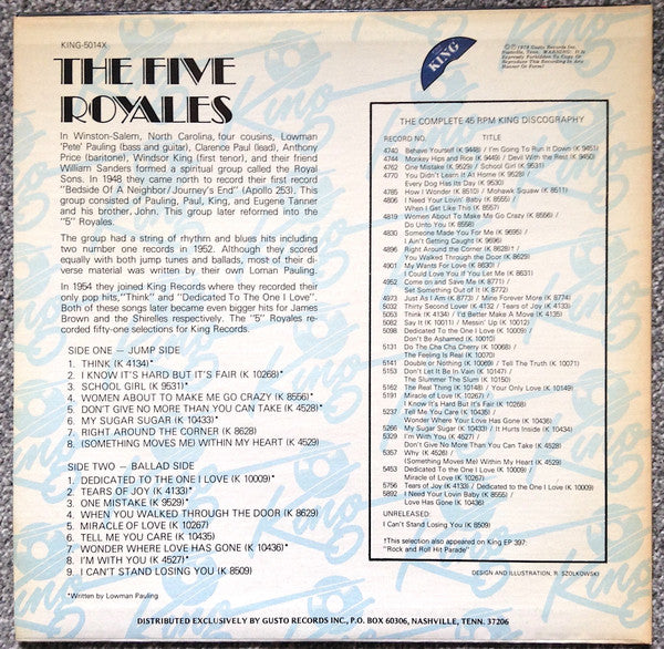 The Five Royales* : 17 Hits (LP, Comp, Blu)