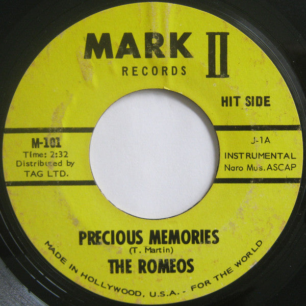 The Romeos (3) : Precious Memories / Juicy Lucy (7", Styrene)