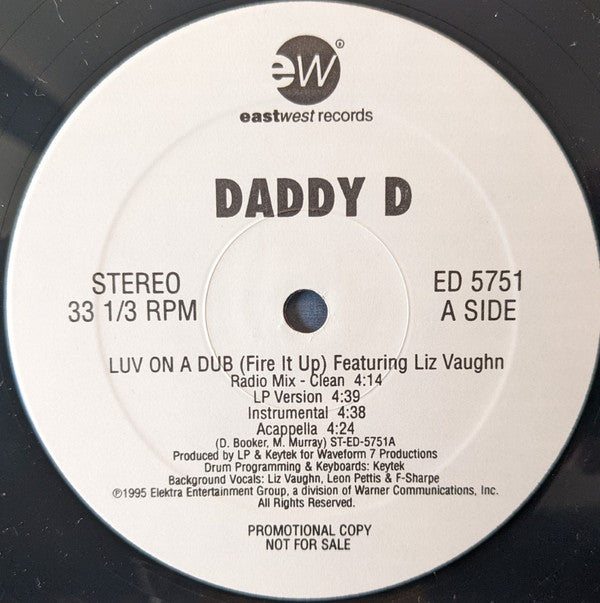 Daddy D Featuring Liz Vaughn : Luv On A Dub (Fire It Up) (12", Promo)