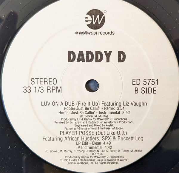 Daddy D Featuring Liz Vaughn : Luv On A Dub (Fire It Up) (12", Promo)