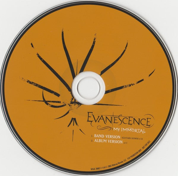 Evanescence : My Immortal (CD, Single, Promo)