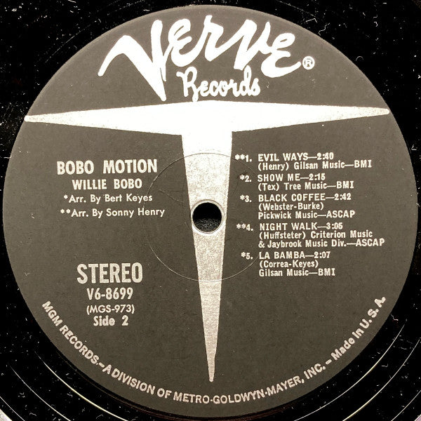 Willie Bobo : Bobo Motion (LP, Album)