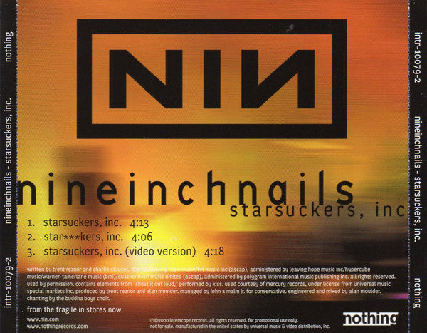 Nine Inch Nails : Starsuckers, Inc. (CD, Single, Promo)