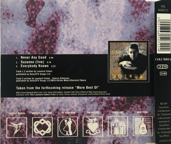 Leonard Cohen : Never Any Good (CD, Single)