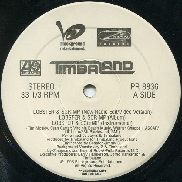 Timbaland : Lobster & Scrimp (12", Promo)