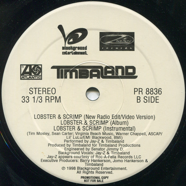 Timbaland : Lobster & Scrimp (12", Promo)