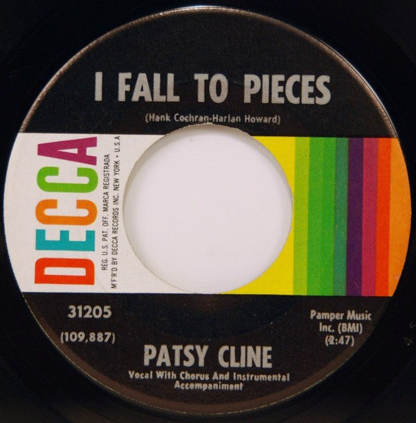 Patsy Cline : I Fall To Pieces (7", Single, Glo)