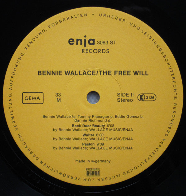 Bennie Wallace / Tommy Flanagan / Eddie Gomez / Dannie Richmond : The Free Will (LP, Album)