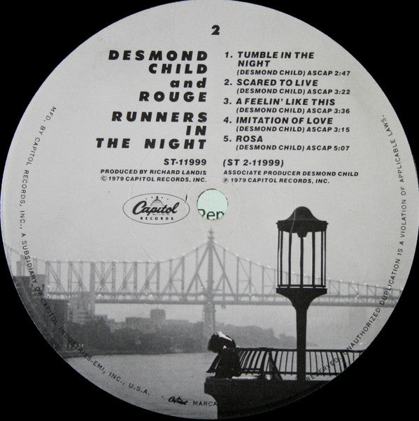 Desmond Child And Rouge : Runners In The Night (LP, Album, Los)