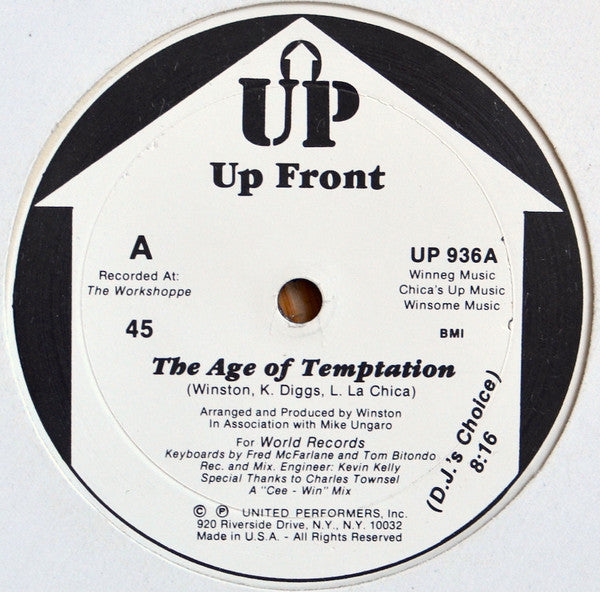Up Front : The Age Of Temptation (12")