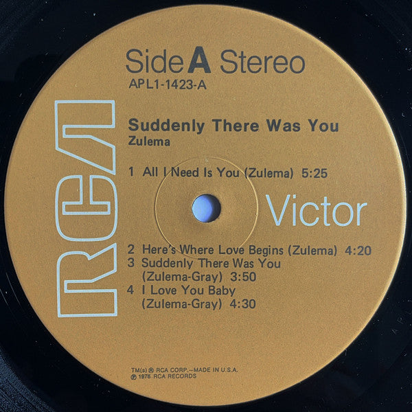 Zulema : Suddenly There Was You (LP, Album, Ind)