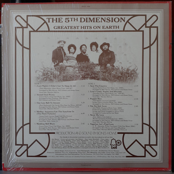 The 5th Dimension* : Greatest Hits On Earth (LP, Comp, Pre)