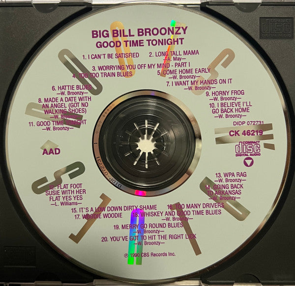 Big Bill Broonzy : Good Time Tonight (CD, Comp, Mono)