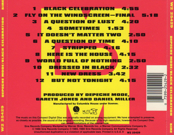 Depeche Mode : Black Celebration (CD, Album, Club)