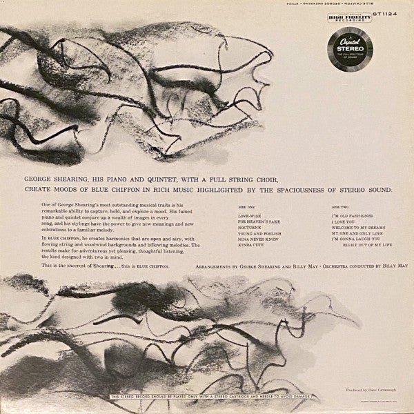 The George Shearing Quintet And Orchestra* : Blue Chiffon (LP, Album, RE, RP, Scr)