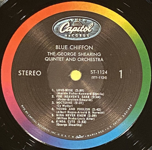 The George Shearing Quintet And Orchestra* : Blue Chiffon (LP, Album, RE, RP, Scr)