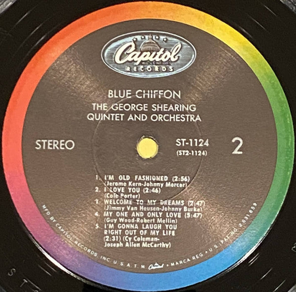 The George Shearing Quintet And Orchestra* : Blue Chiffon (LP, Album, RE, RP, Scr)