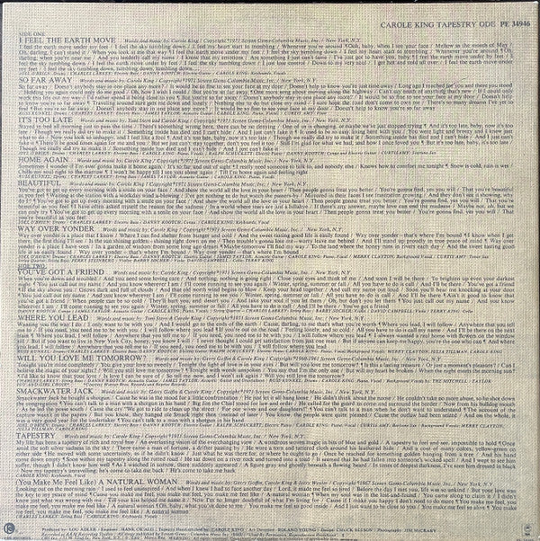 Carole King : Tapestry (LP, Album, RE, Ter)