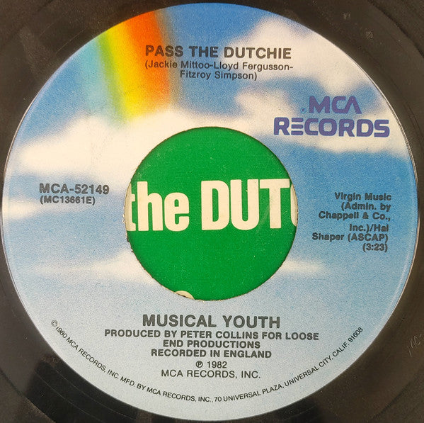 Musical Youth : Pass The Dutchie (7", Single, Pin)