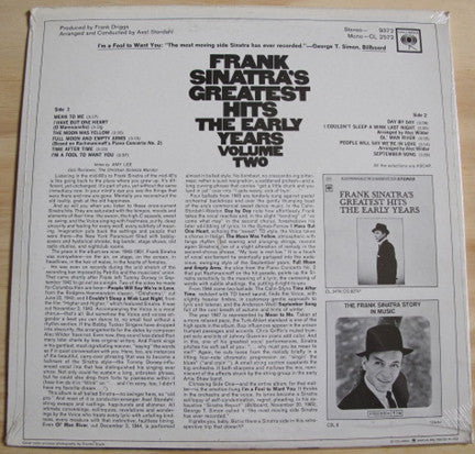 Frank Sinatra : Frank Sinatra's Greatest Hits - The Early Years - Volume Two (LP, Comp)