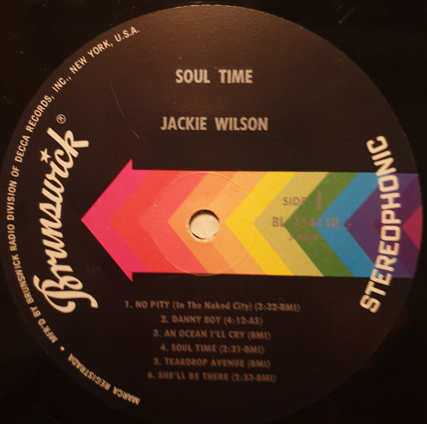 Jackie Wilson : Soul Time (LP, Album, Glo)
