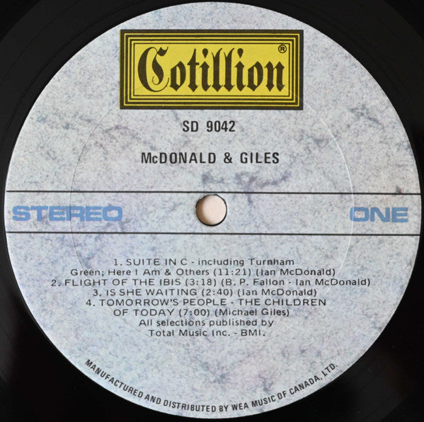 McDonald & Giles : McDonald And Giles (LP, Album, RE, Don)
