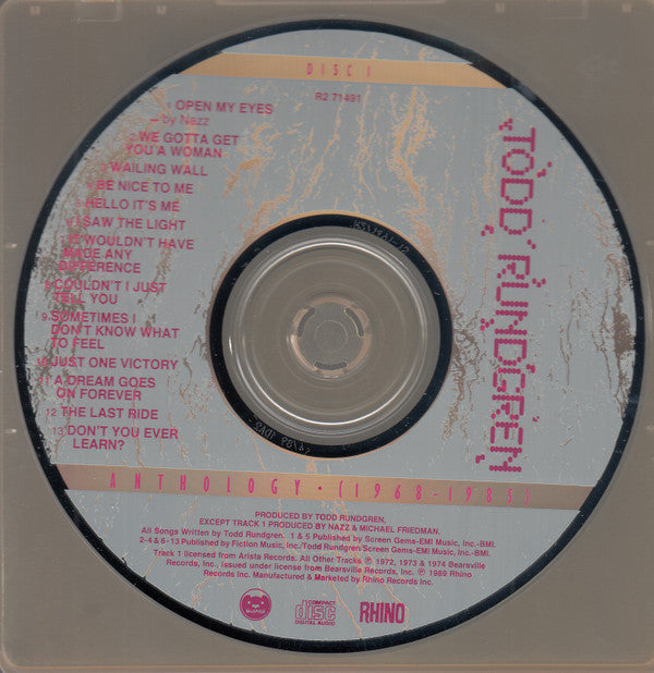 Todd Rundgren : Anthology - (1968 - 1985) (2xCD, Album, Comp)
