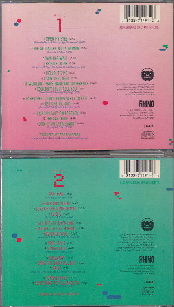 Todd Rundgren : Anthology - (1968 - 1985) (2xCD, Album, Comp)