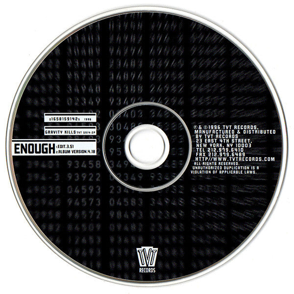Gravity Kills : Enough (CD, Single, Promo)