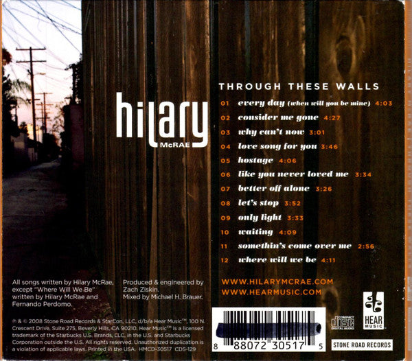 Hilary McRae : Through These Walls (CD, Album)