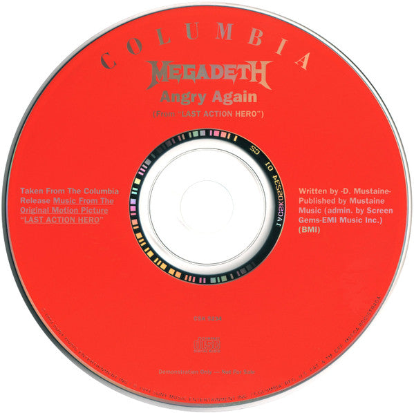 Megadeth : Angry Again (CD, Single, Promo)