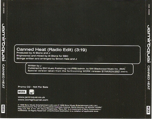 Jamiroquai : Canned Heat (CD, Single, Promo)