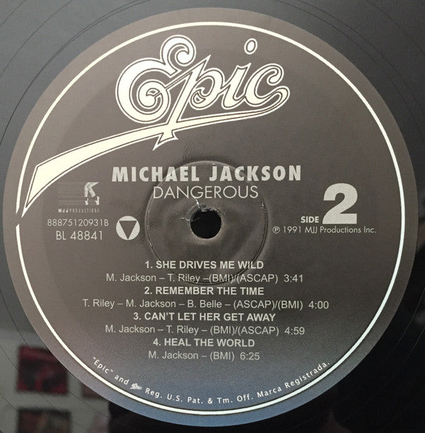 Michael Jackson : Dangerous (2xLP, Album, RE, 180)