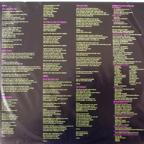 Triumph (2) : Allied Forces (LP, Album, RE, RM)