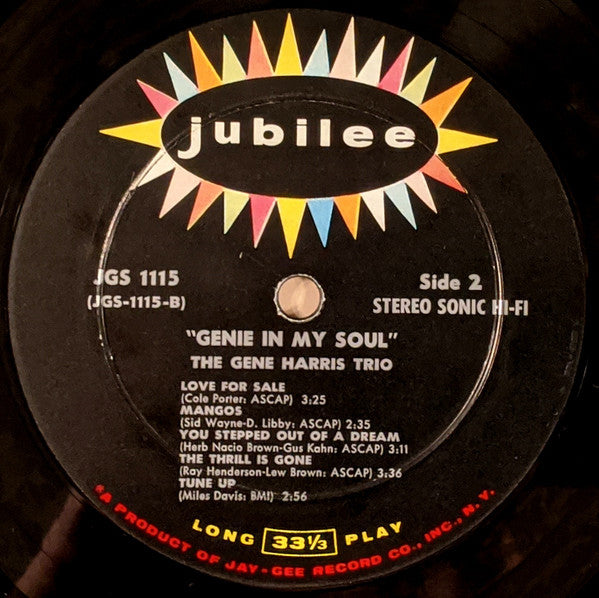 The Gene Harris Trio : Genie In My Soul (LP, Album, Dee)
