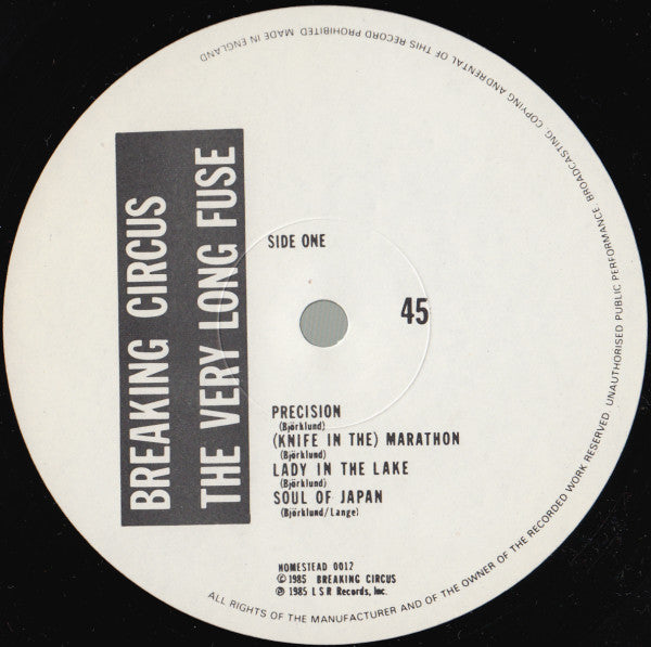 Breaking Circus : The Very Long Fuse (12")