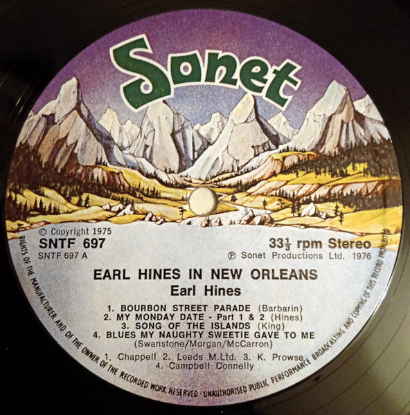 Earl Hines : Earl Hines In New Orleans (LP, Album)