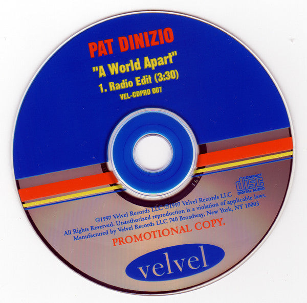 Pat DiNizio With The Pat Dinizio Foursome : A World Apart (CD, Single, Promo)