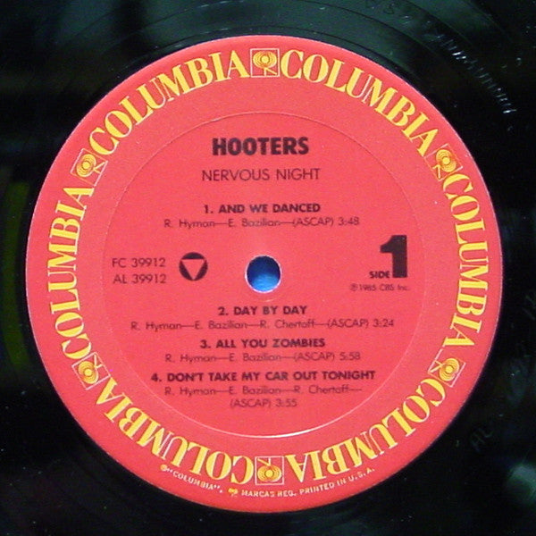 The Hooters : Nervous Night (LP, Album, RP, Pit)