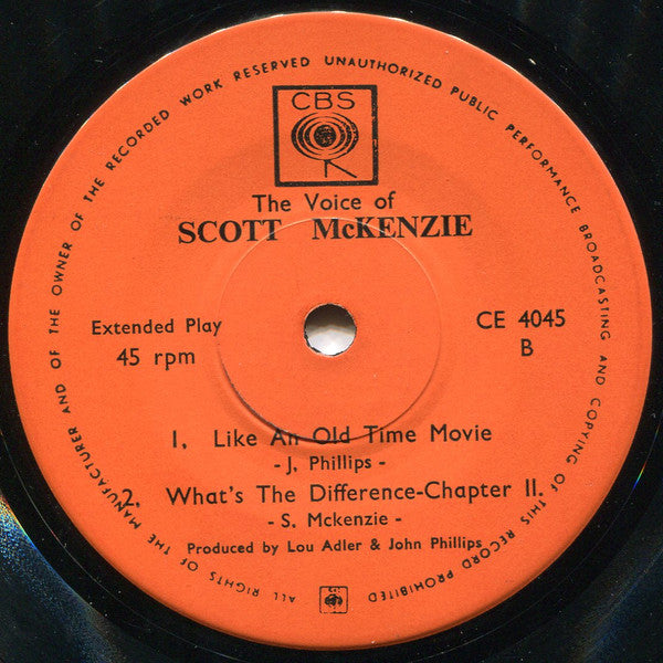 Scott McKenzie : San Francisco (Be Sure To Wear Some Flowers In Your Hair) (7", EP)