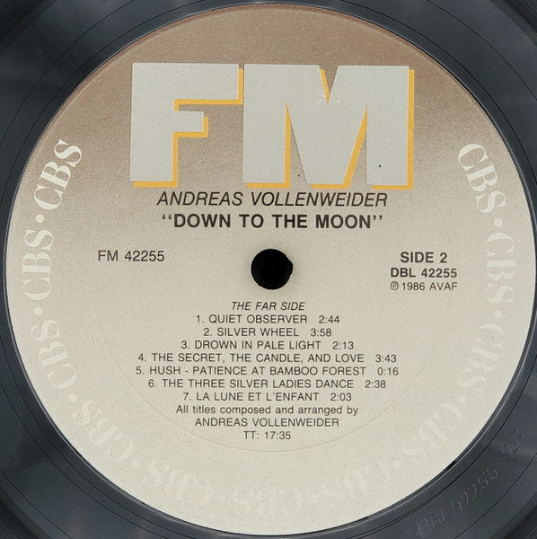 Andreas Vollenweider : Down To The Moon (LP, Album, Car)