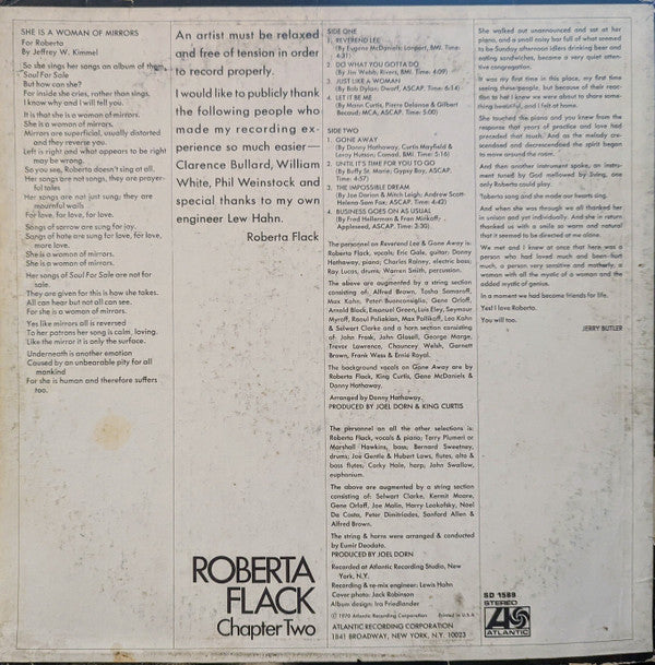 Roberta Flack : Chapter Two (LP, Album, Ter)